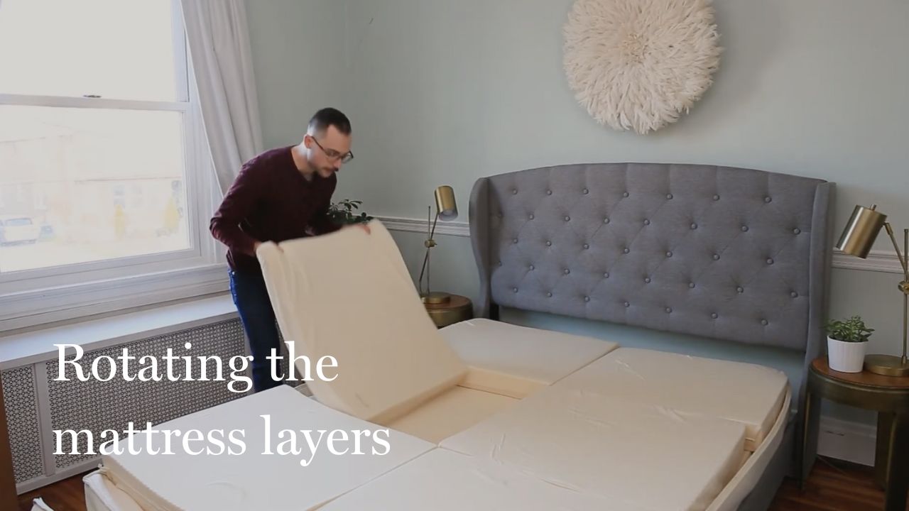 Load video: Rotate the layers to extend your Obasan&#39;s mattress lifespan